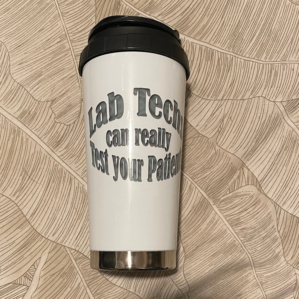 White Travel Mug with Black Lid